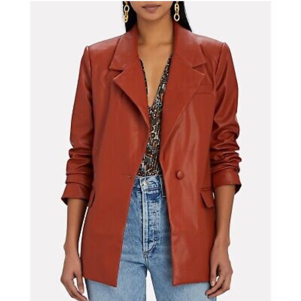 Oversized Vegan Leather Blazer